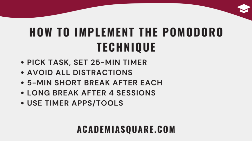 How to Implement the Pomodoro Technique