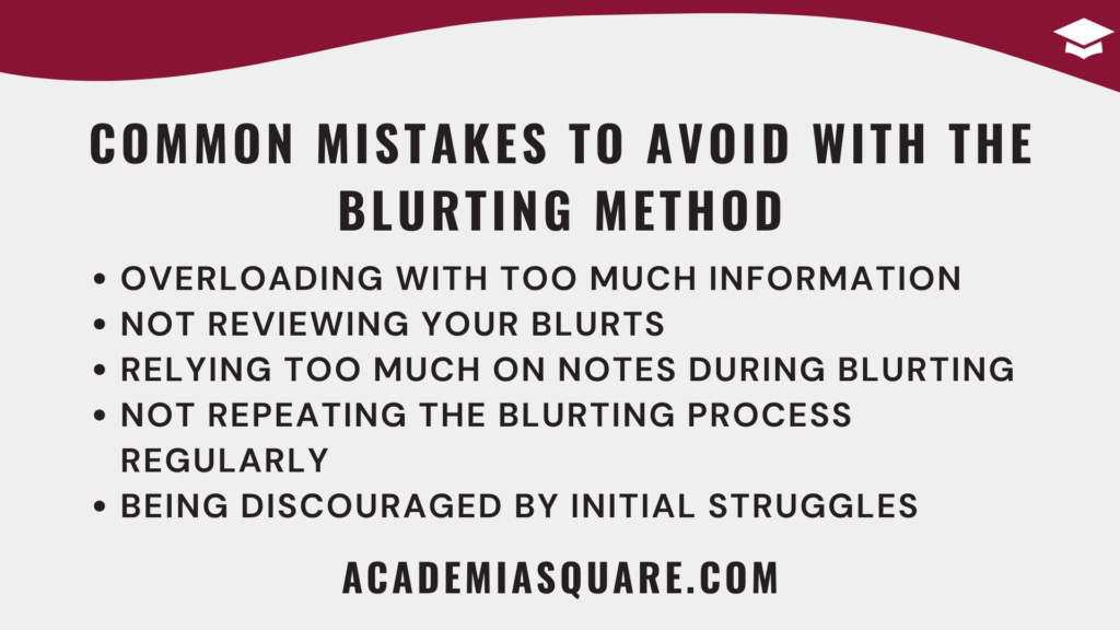 Common Mistakes to Avoid with the Blurting Method