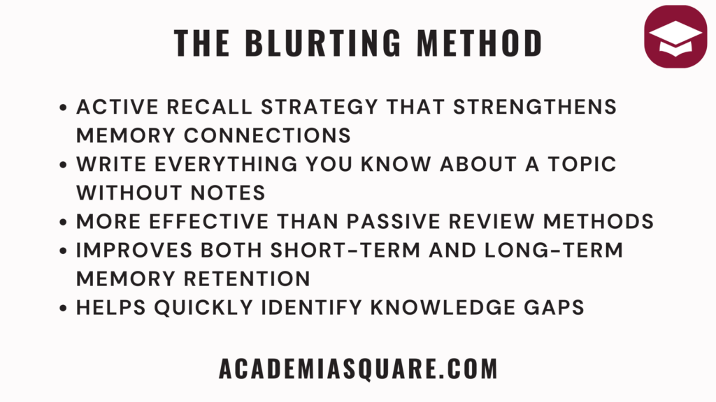 The Blurting Method: A Powerful Study Technique