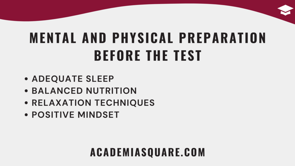 Mental and Physical Preparation Before the Test