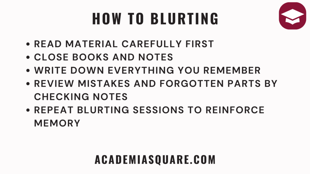 The Blurting Method: A Powerful Study Technique