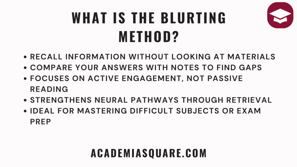 The Blurting Method: A Powerful Study Technique