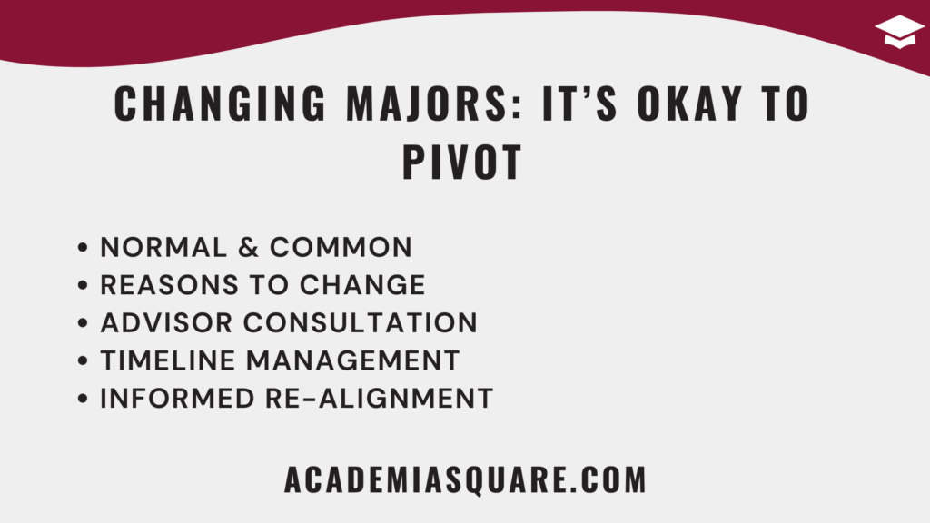 Changing Majors It's Okay to Pivot