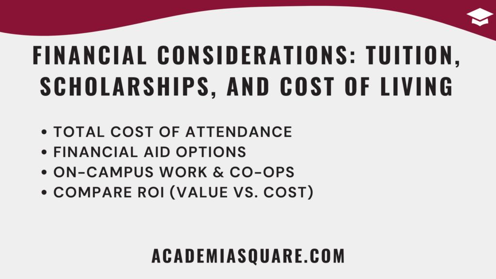 Financial Considerations: Tuition, Scholarships, and Cost of Living