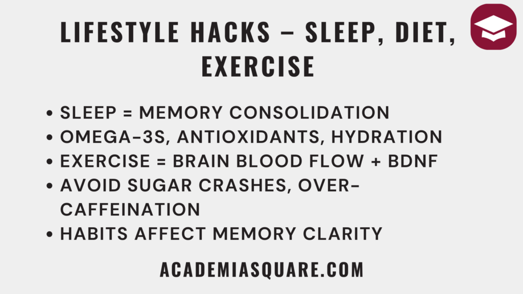 Lifestyle Hacks to Memorize Faster Sleep, Diet, and Exercise