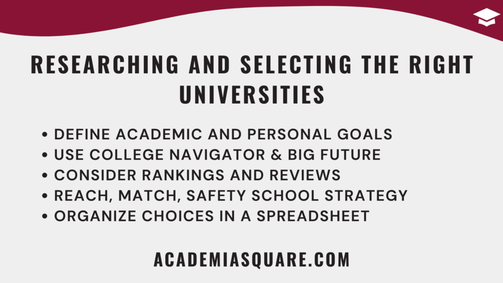Researching and Selecting the Right Universities