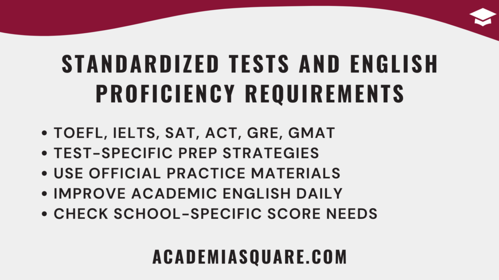 Standardized Tests and English Proficiency Requirements