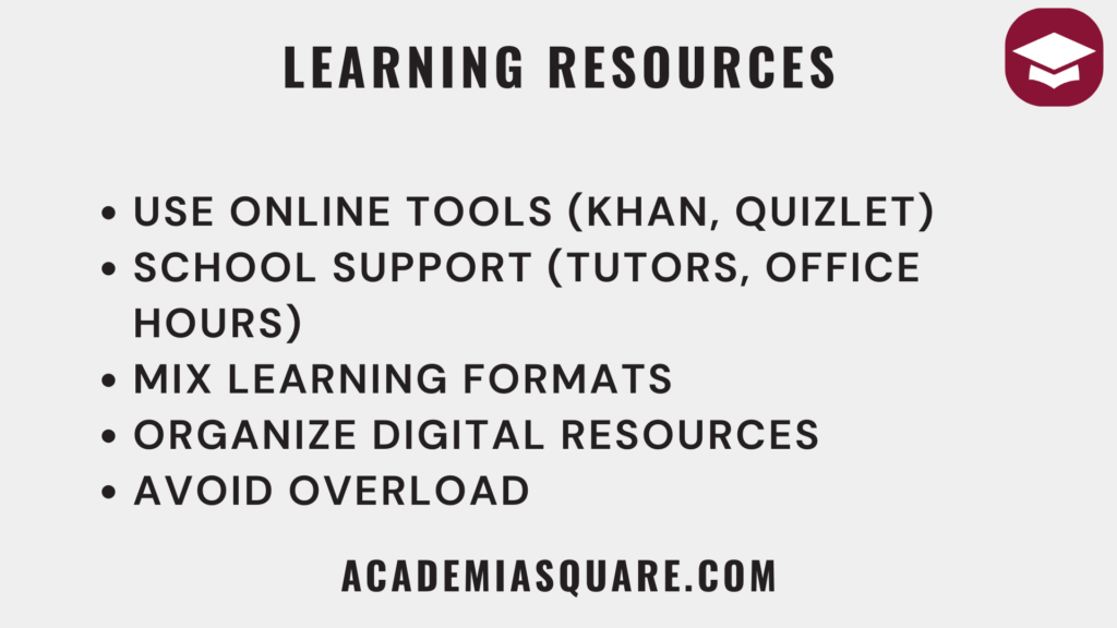 Use Learning Resources Wisely to Improve your Grades