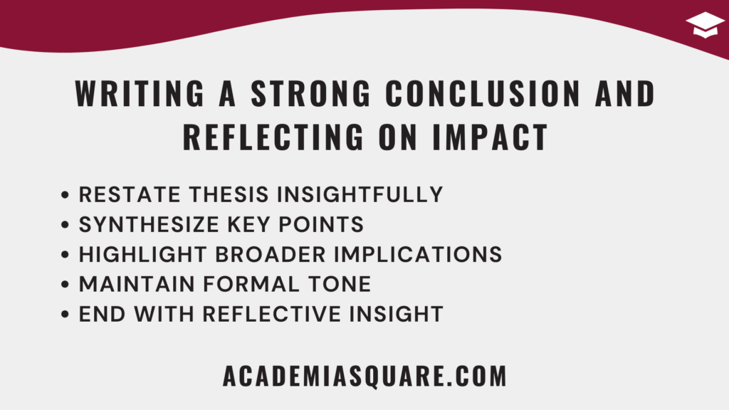 Academic Essay - Writing a Strong Conclusion and Reflecting on Impact