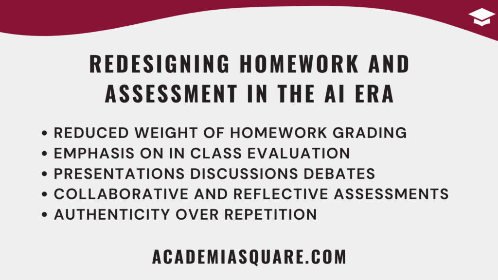 Redesigning homework and assessment in the AI era